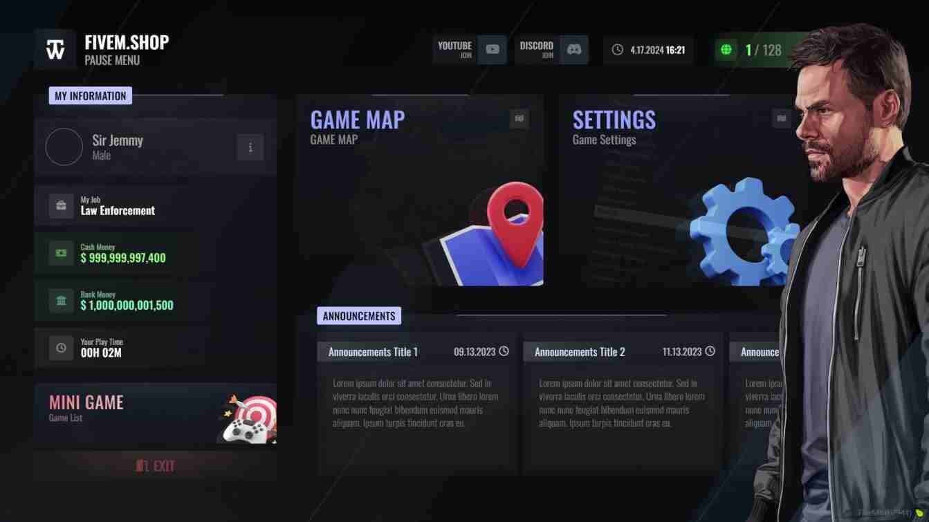FiveM Pause Menu Script