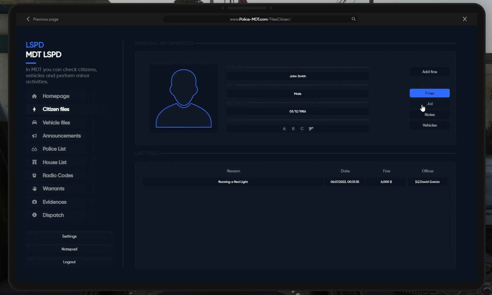 FiveM Police MDT Script